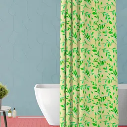 ArtzFolio Yellow & Green Printed Waterproof Polyester Shower Curtain-12