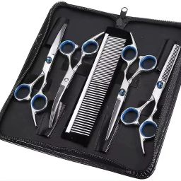 Dog Grooming Scissors Kit with Stainless Steel Comb for Pet Dog Cat Silver Pet Steel Pet Hair Trimmer-15