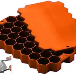 Hexagonal Shape Ice Cube Tray,37 Lattice ice cube trays for freezer with lid Orange Silicone Ice Cube Tray-image-2