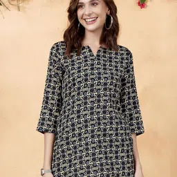 Anouk Rustic Geometric Printed Pure Cotton Kurti-image-48