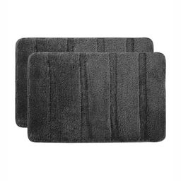Aura 2 Pcs Grey Anti Skid Long Lasting Bath Rugs-29
