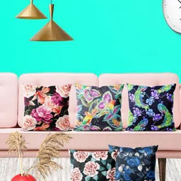 ArtzFolio Multicoloured Set of 5 Velvet Square Cushion Covers-50