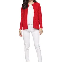 CLAPTON Women Woollen Solid Cardigan Sweaters-image-92