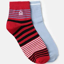 United Colors of Benetton Men Pack of 2 Solid And Stripes Socks-picture-3
