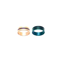 Dynamic Retail Global Set of 2 Rings for Men & Women, Gold-Green Alloy Ring ()-image-84