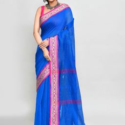 Piyari Fashion Woven Design Zari Handloom Taant Saree-picture-41