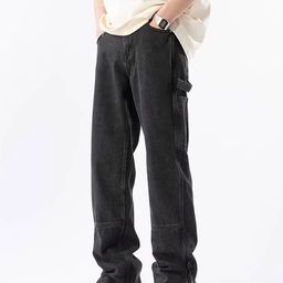 StyleCast Men Comfort Straight Fit High-Rise Panelling Cotton Cargo Styles Jeans-picture-35
