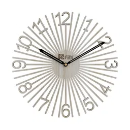 12 fox Grey Contemporary Analogue Round Wooden Wall Clock-50