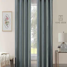 Aura Green & Grey 2 Pieces Printed Black Out Long Door Curtains-9