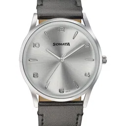 Sonata Men Embellished Dial & Leather Straps Analogue Watch 77140SL01-image-97