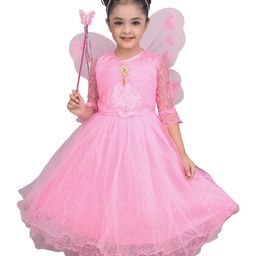 Hariyal Creation Pink Net Fit & Flare Gown Dress-image-84