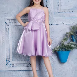 PINK LEAF Satin Dress-35