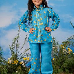 VASTRAMAY Girls Duck Printed Shirt With Trouser-image-66