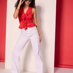 Uptownie Ruffled Halter Neck Top-image-53
