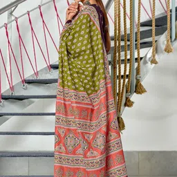 Pandadi Saree Ethnic Motifs Printed Block Print Saree image 2