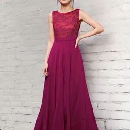 Miss Chase Women Georgette Maxi Dress-46