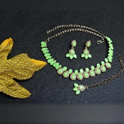 VATSALYA creation Gold-Plated Artificial Stones Jewellery Set-image-73