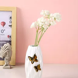 TAYHAA White Textured Ceramic Flower Vase-image-97