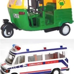 Combo of CNG Auto and Ambulance Pullback Toy-30
