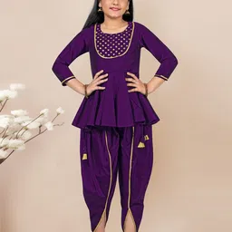Sangria Girls Printed Kurta with Dhoti Pants-picture-33