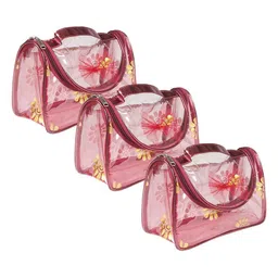 prettykrafts Maroon 3 Pieces Printed Reusable Multi-Utility Organisers-8