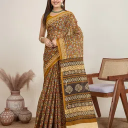 SHANVIKA Kalamkari Printed Pure Cotton Saree-picture-12
