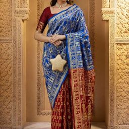 Suha Floral Elegant art silk saree with intricate woven design-picture-39