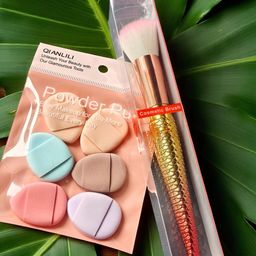 CHRONEX Set Of 7 Finger Mini Eye Puff With Face Brush-9