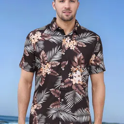 Enciger Men Standard Fit Spread Collar Floral Printed Casual Shirt-picture-44
