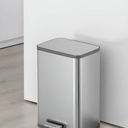 OBSESSIONS Silver Toned & Grey Pedal Dustbin With Liner - 15 L-picture-2