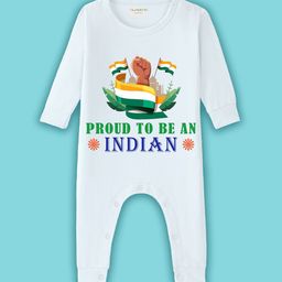 BLUSHES Infants Independence Day Theme Printed Pure Cotton Round Neck Romper-image-40