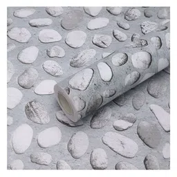Aura Grey & White Printed Waterproof Self-Adhesive Wallpaper-89