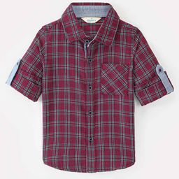 Infinity Boys Tailored Fit Tartan Checks Opaque Checked Casual Shirt-image-9