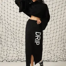 Hubberholme Self-Design Acrylic Sweater With Skirt-image-108