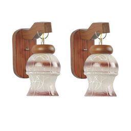 Somil Premium Designer Glass Wall / Night Lamp Elegant & Stylish Dcor Accent for Modern Interiors, color- Brown, White, Size:- 16.5 X 24.5 X 27 CM-image-97