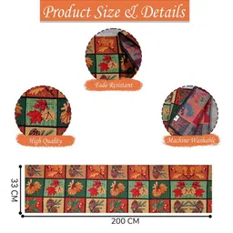 PRAKARTIK Set Of 9 Green & Red Printed Table Linen Sets image 3