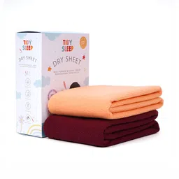 TIDY SLEEP Orange & Maroon 2 Pieces Waterproof & Reusable Bed Protector Baby Drysheet-picture-20