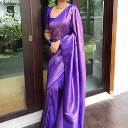 Anouk Woven Design Zari Kanjeevaram Saree-10