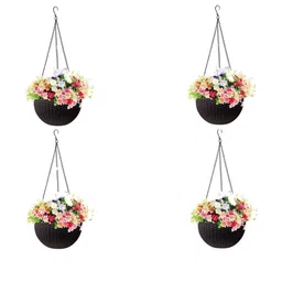 Rattan Hanging Planters Pot with Metal Hanging Chain-50