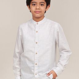 Campana Boys Pinstripes Opaque Striped Casual Shirt-image-75