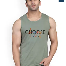 SLOWLORIS Pack Of 2 Printed Combed Cotton Gym Vests VSL26 CMB(CHS LGTGREEN)(KEEP PEACOCK)-picture-4