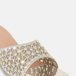 Rubeezz Embellished Block Sandals with Laser Cuts image 3