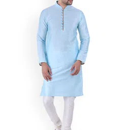 Sadree Men Solid Kurta with Churidar-image-55