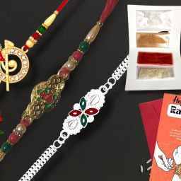 Bracelet RAKHI SET OF 3 Mauli Thread Rakhi Set-image-86