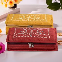Myntra Elegant Homes Yellow & Maroon 2 Pieces Regular Jewellery Organisers-22