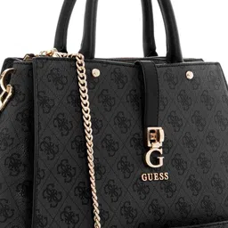 GUESS Printed PU Structured Satchel with Cut Work image 5