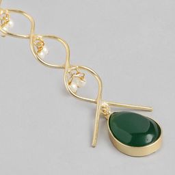 Anouk Gold-Plated Beaded Teardrop Shaped Drop Earrings image 3