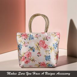 Kuber Industries Floral Printed Structured Shoulder Bag with Cut Work image 4