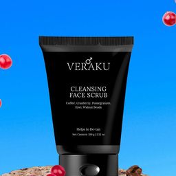 VERAKU Men Detan Cleansing Face Scrub With Coffee & Walnut Beads - 100 g-4