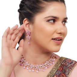 R A Enterprises Rose Gold-Plated Alloy Jewellery Set-image-46